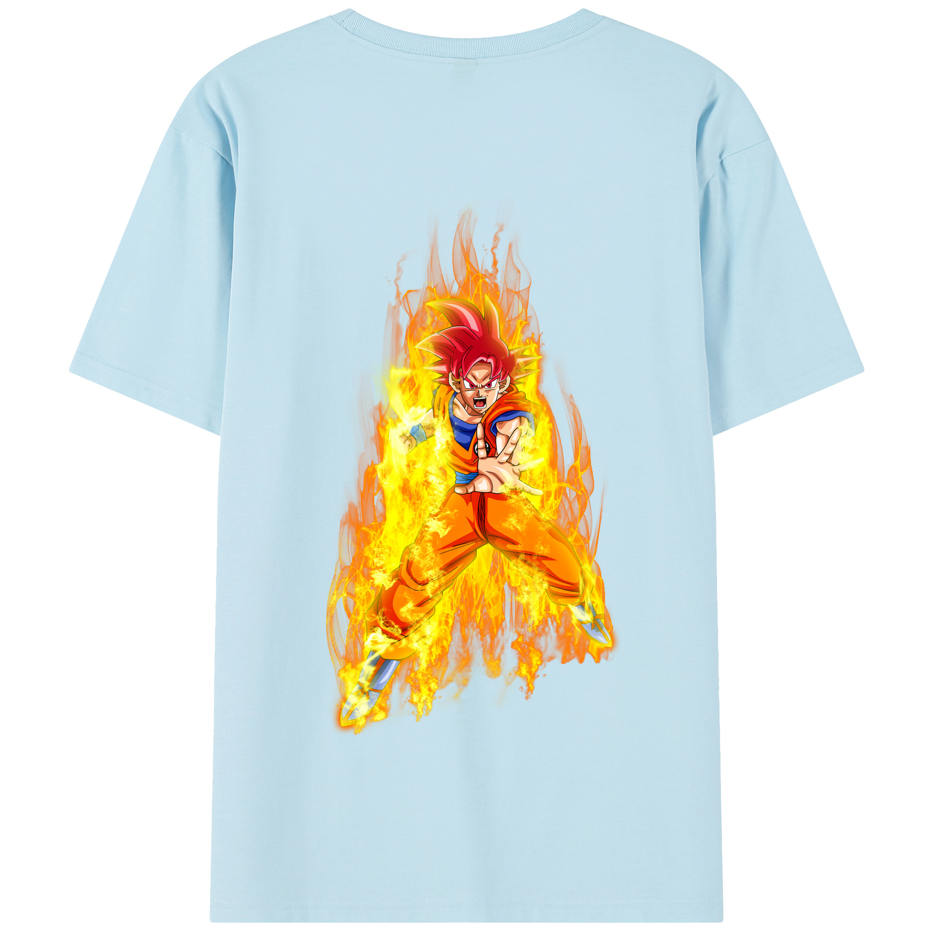 （画像用） ドラゴンボール 孫悟空（そん ごくう）Son Goku カカロット DRAGON BALL Kakarotto 綿100％半袖Tシャツ（背面プリント）